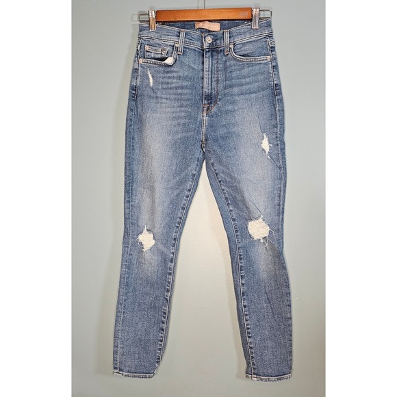 7 For All Mankind Denim - 7 for All Man Kind Mankind High Waist Ankle Skinny Distressed Jeans Women 27